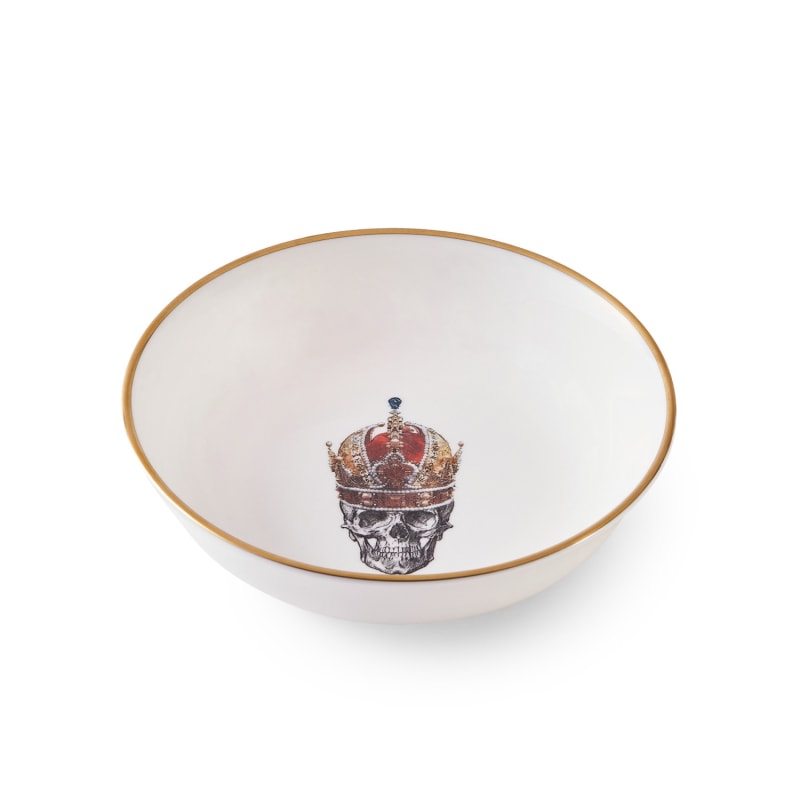 Thumbnail of Skull In Red Crown Bone China Dessert/Cereal Bowl image