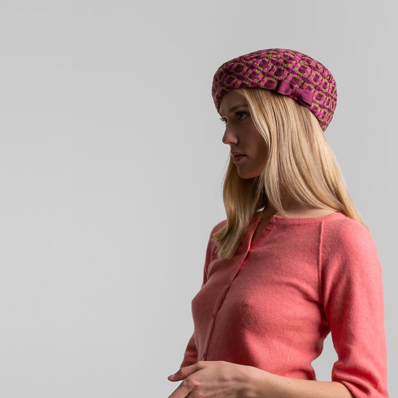 Thumbnail of Diana - Pink Wool Beret Hat image