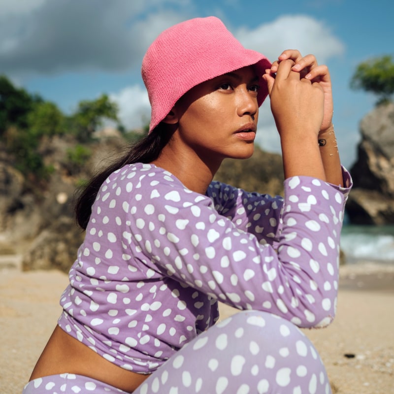 Thumbnail of Florette Crochet Bucket Hat In Pink image