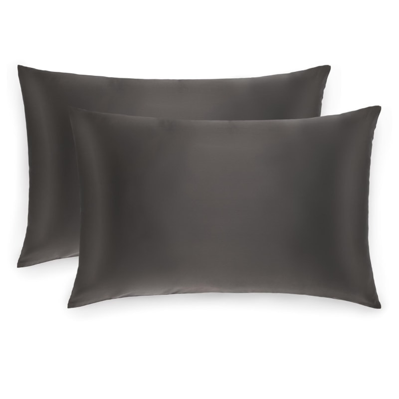 Thumbnail of Charcoal Grey Mulberry Silk Pillowcase Set Of Two - King size image