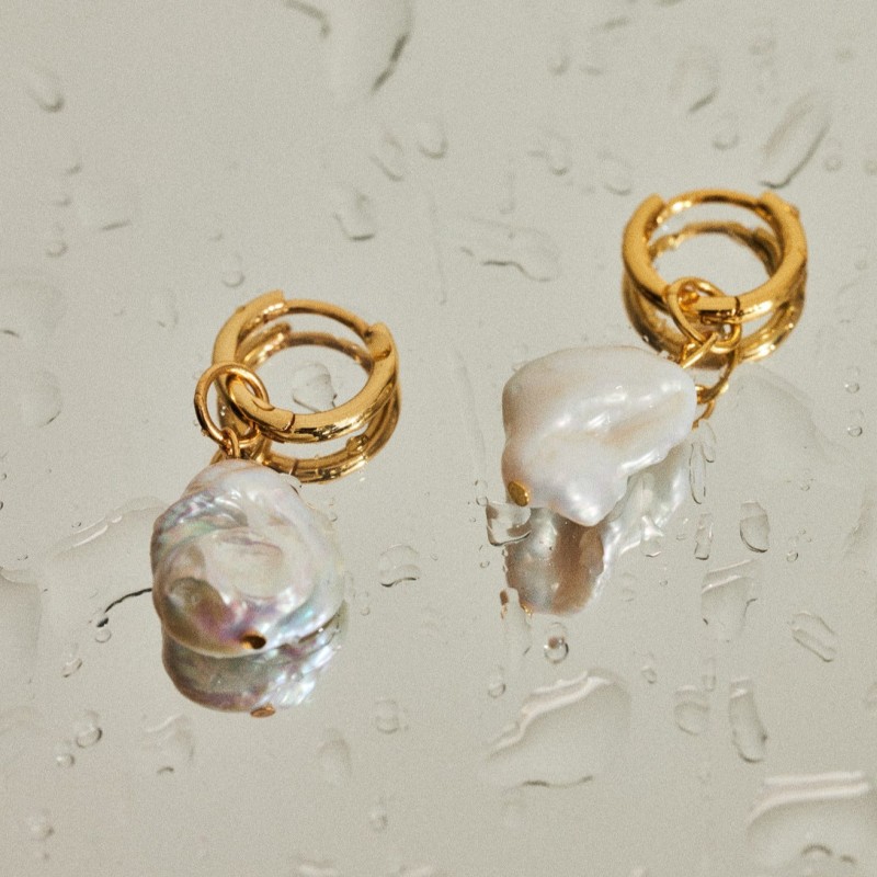 Thumbnail of Baie Pearl Earrings - 18K Gold Vermeil image