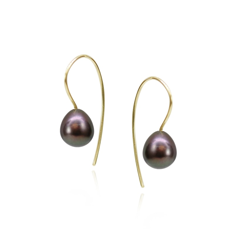 Thumbnail of Peacock Pearl Mini Fish Hook Earrings image