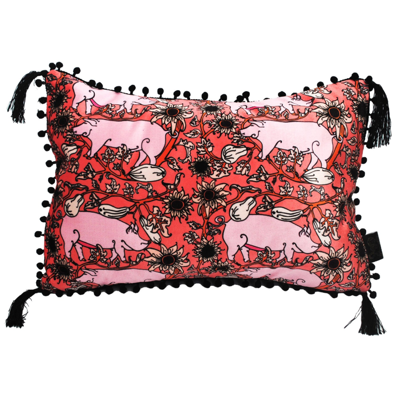 Thumbnail of The Country Pig Coral Rectangle Cushion image