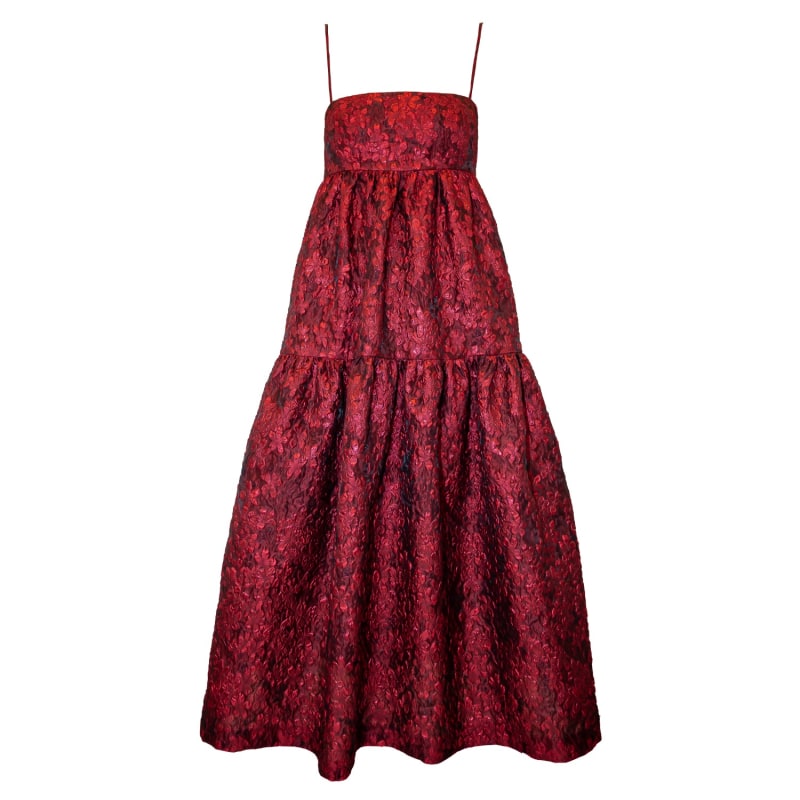 Thumbnail of Valentina Red Brocade Party Dress image