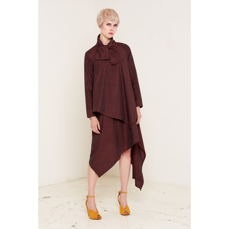 Thumbnail of Bow Organic Cotton Alexandra Shirt Burgundy image