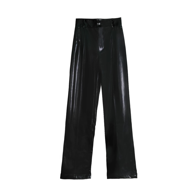 Thumbnail of Vay Black Faux Leather Pants image