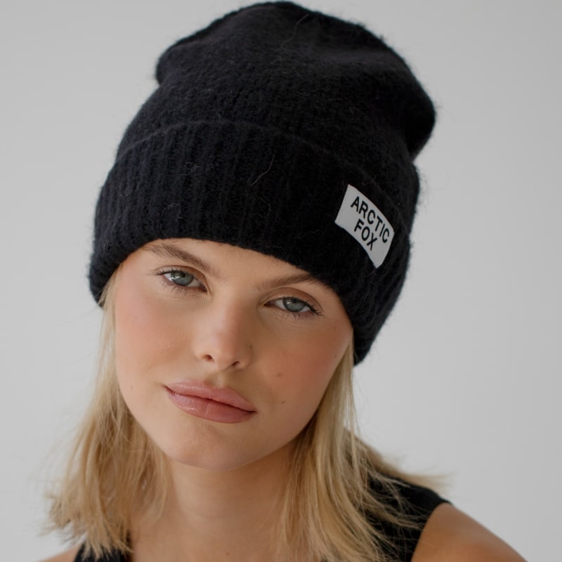 Thumbnail of The Mohair Beanie In Midnight Black image