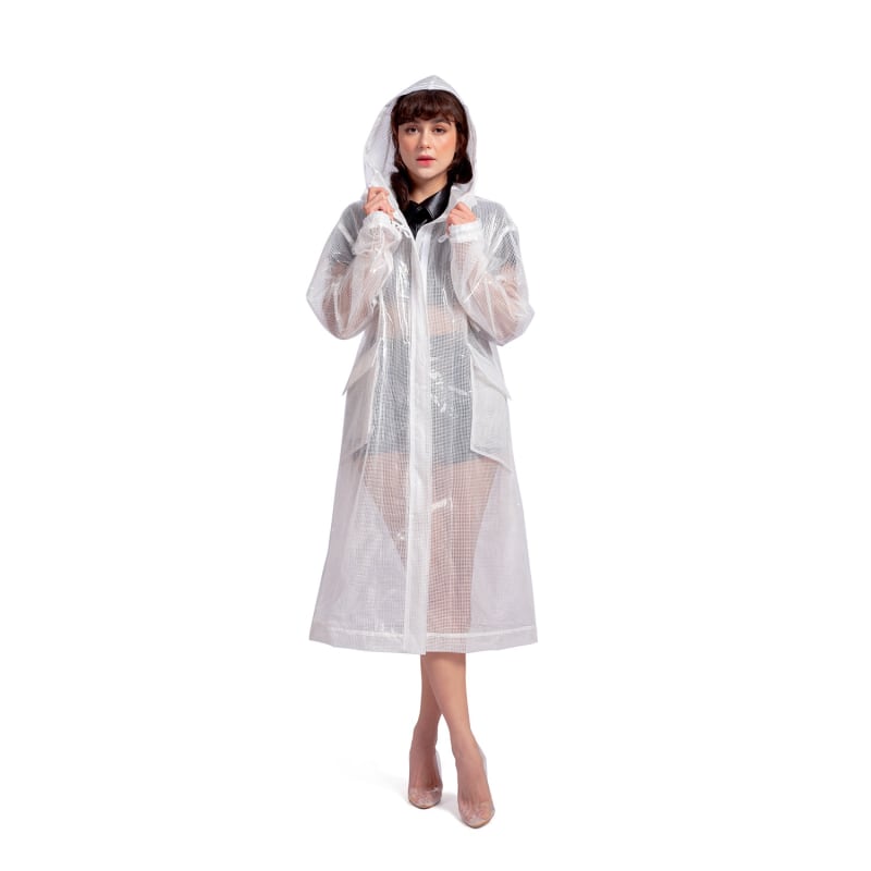 Women - Clear Glass Plastic Rain Coat With Hood - Transparent White - Para  Umbrella | Yvette LIBBY N'guyen Paris | Wolf & Badger