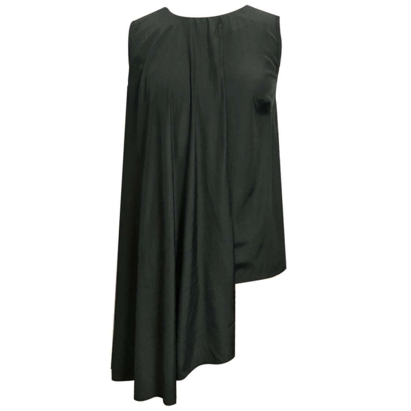 Thumbnail of Raelyn Front Draped Panel Viscose Cupro Top In Dark Olivine image