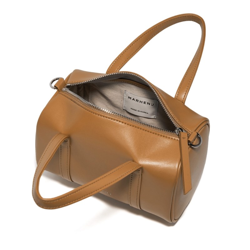 Thumbnail of Marhen.J Apple Leather Crossbody Bag - Bella Mini - Latte Brown image