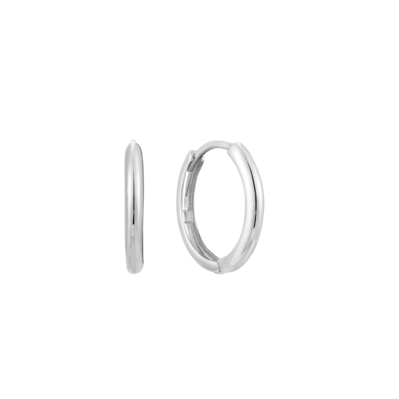 Plain hoop earrings silver hotsell