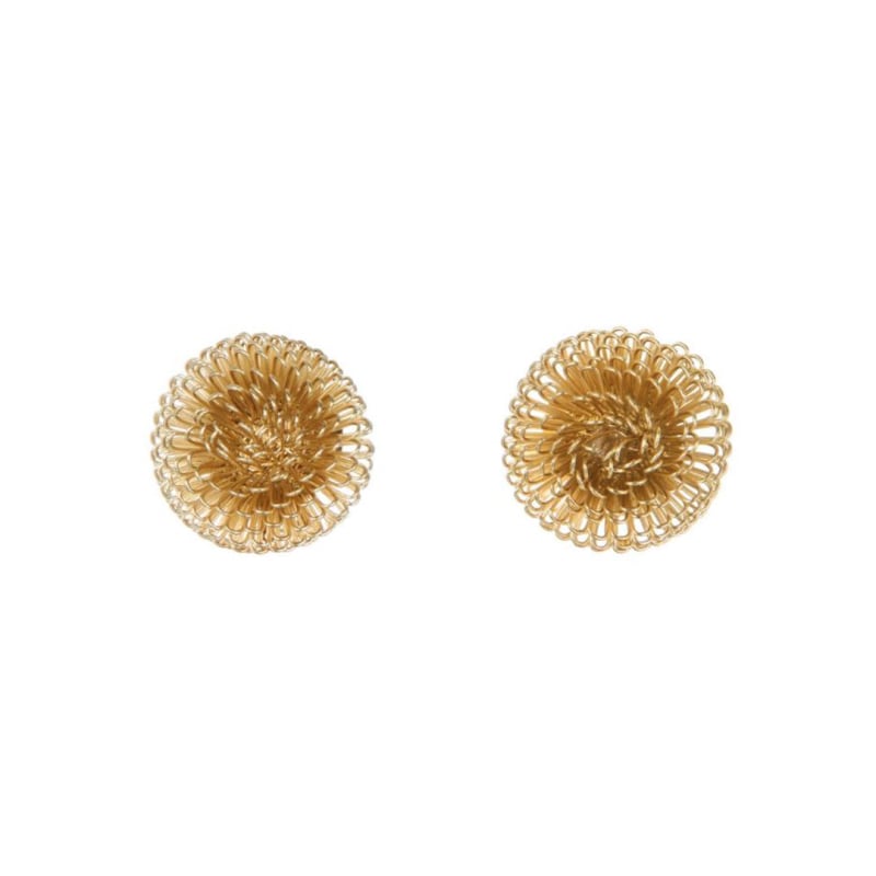 Thumbnail of Gold Single Pompom Clip Earrings image