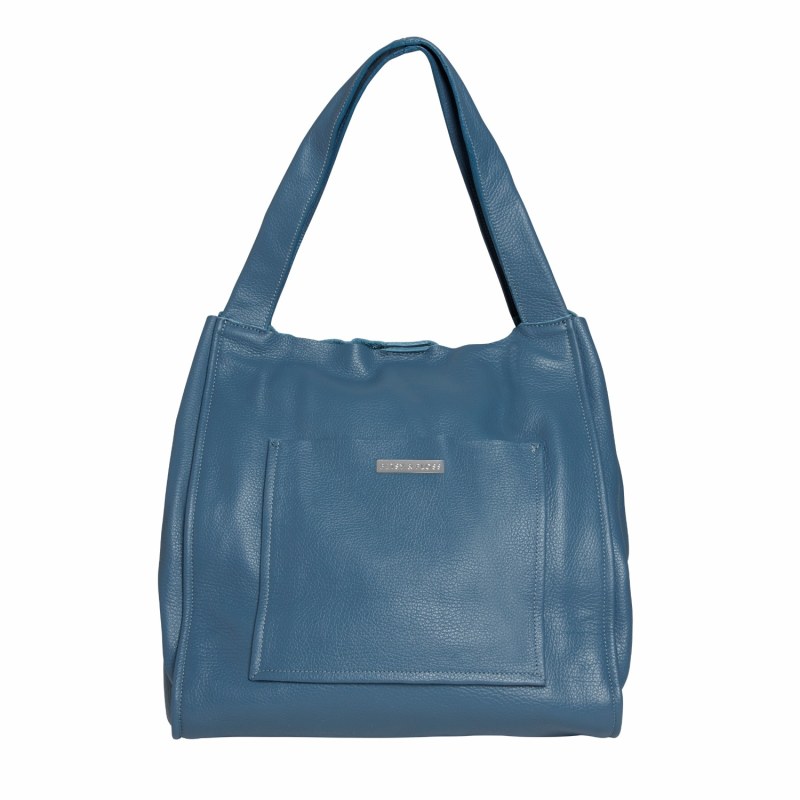 Thumbnail of Soft Leather Shopper Bag In Light Blue image