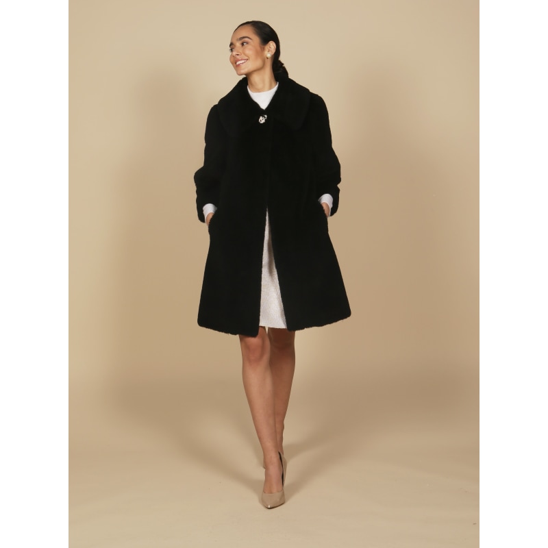 Thumbnail of Vivien Wool Swing Coat In Nero image