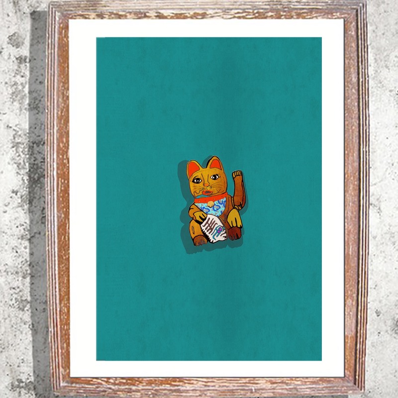 Thumbnail of The Waving Cat Signed Print image