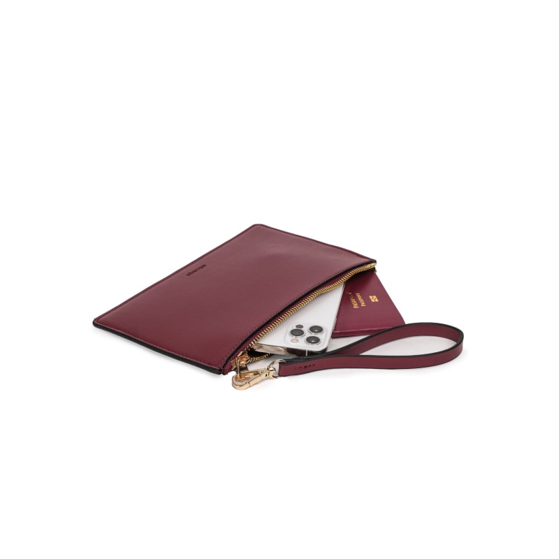 Thumbnail of Vegan Apple Leather Leather Zip Wallet Plum image