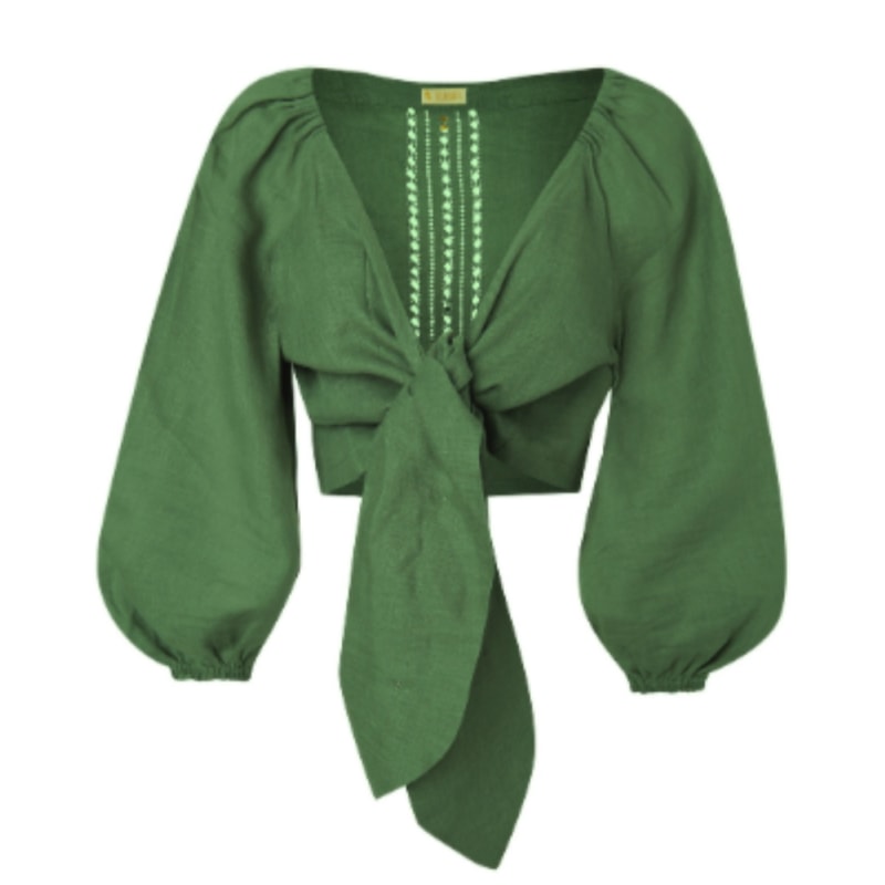 Thumbnail of Veleslava Top With Ties In Rainforest image