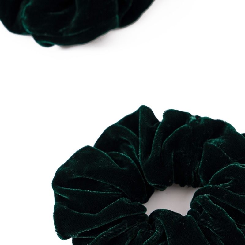 Thumbnail of Velvet Scrunchies Set - Forest Green image