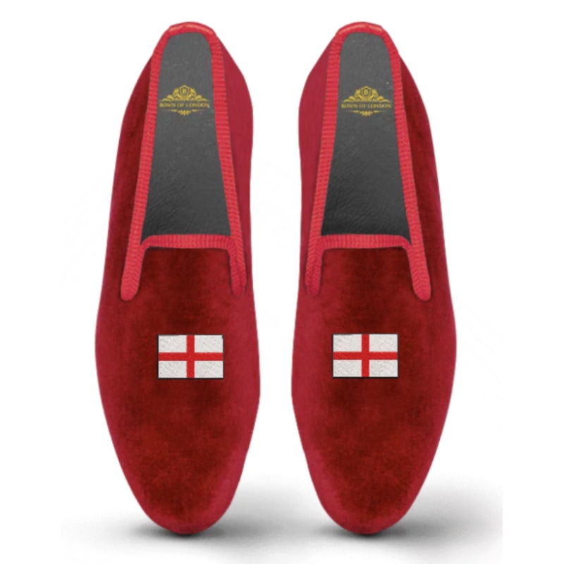 Thumbnail of Velvet Slippers/ Loafers Flag Of England image