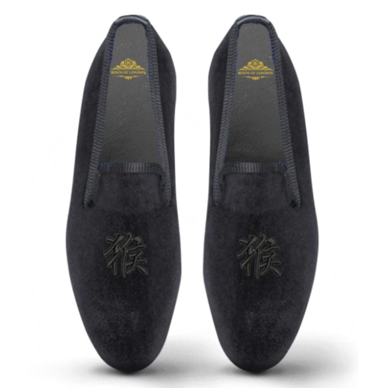 Thumbnail of Velvet Slippers/ Loafers Kanji image