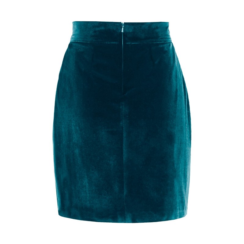 Blue wrap mini skirt sales