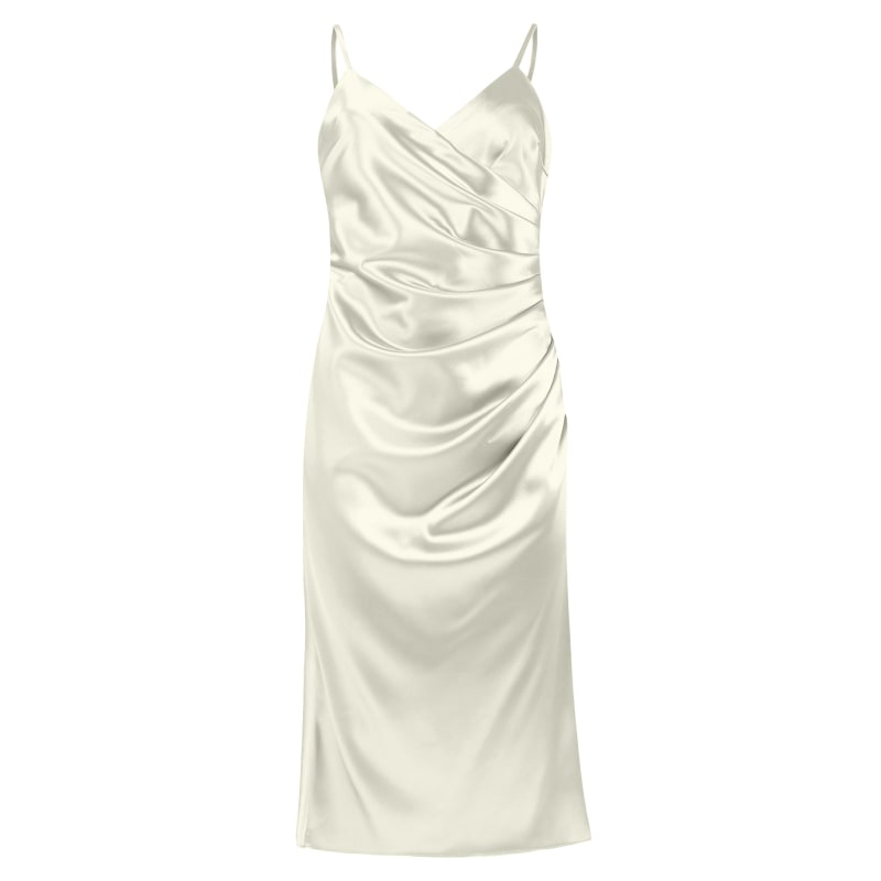 Venice Satin Midi Dress – Pearl White | Tia Dorraine | Wolf & Badger