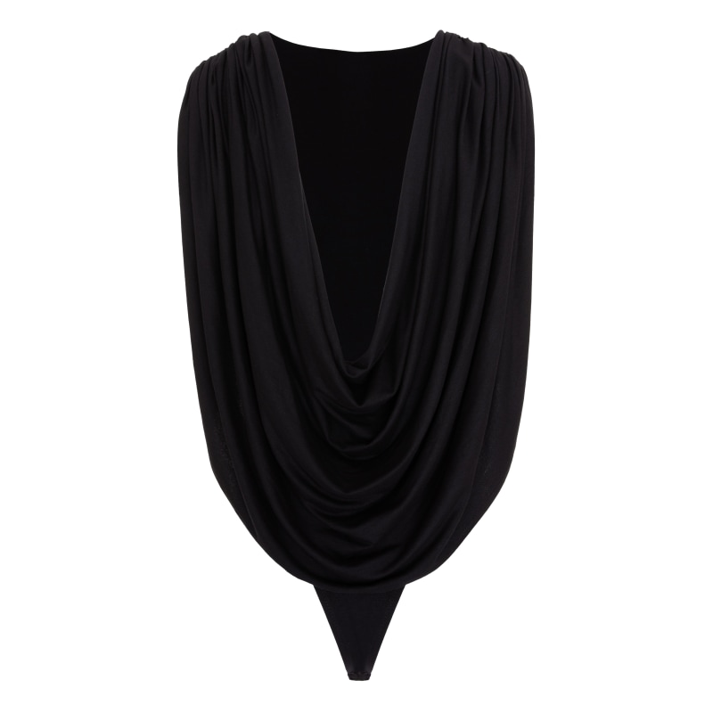 Thumbnail of Venilia Draped Open Back Black Bodysuit image