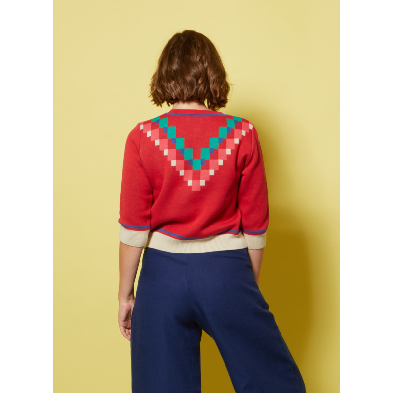 Thumbnail of Vera - Red Mexican Terrace Cardigan image