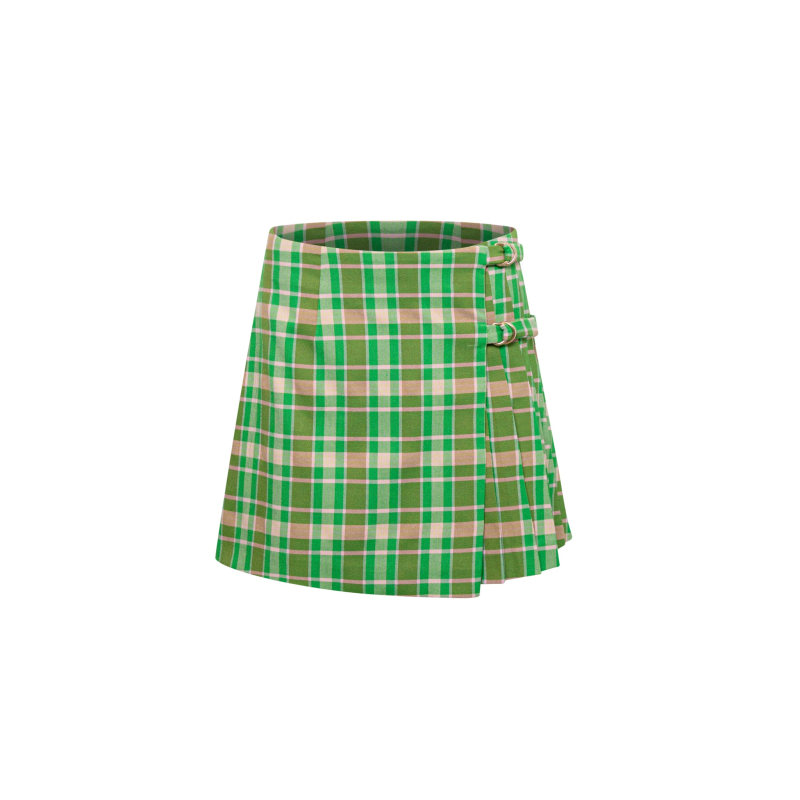 Thumbnail of Verdant Mini Skirt - Apple Green Plaid image