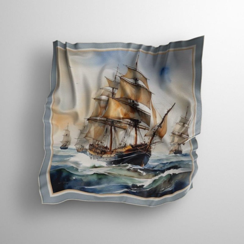 Thumbnail of Vessels Square Silk Scarf image