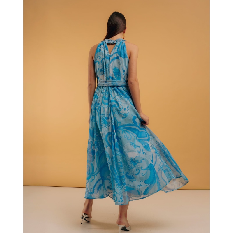 Thumbnail of Long Halter Dress With Round Neck image