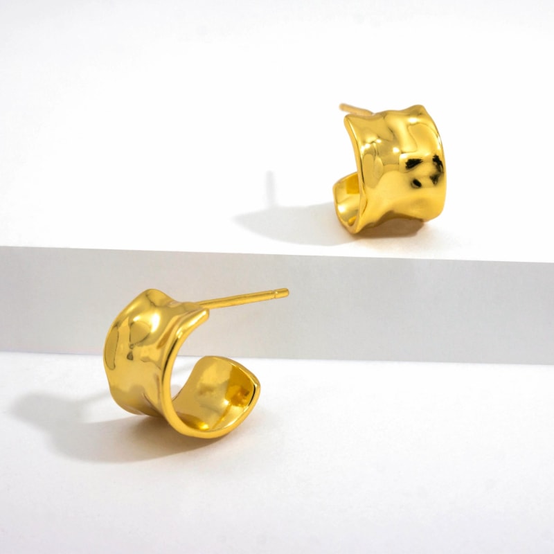 Thumbnail of Ripples Studs Gold Earrings image