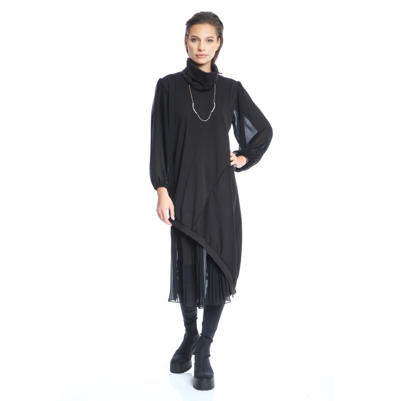 Thumbnail of Asymmetrical Dress With Transparent Sleeves & Detachable Collar image