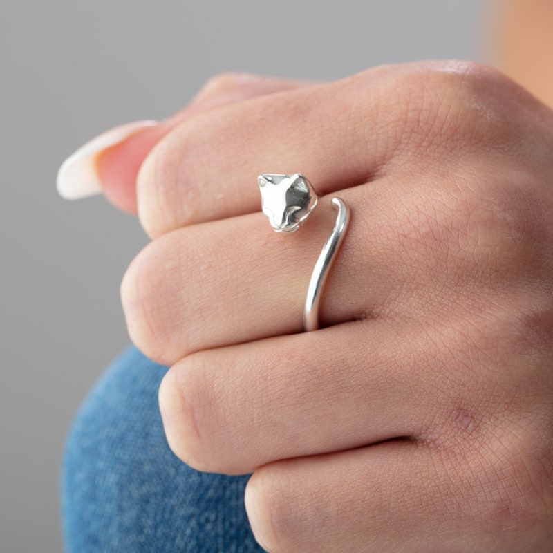 Thumbnail of Sterling Silver Adjustable Cat Ring image