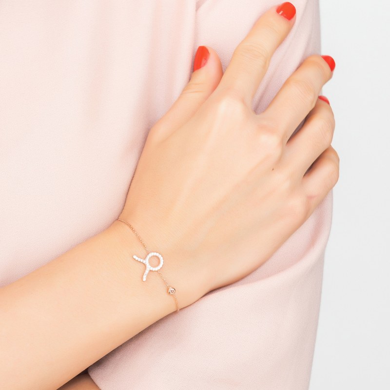 Thumbnail of Zodiac Horoscope Star Sign Bracelet Taurus Rose Gold image