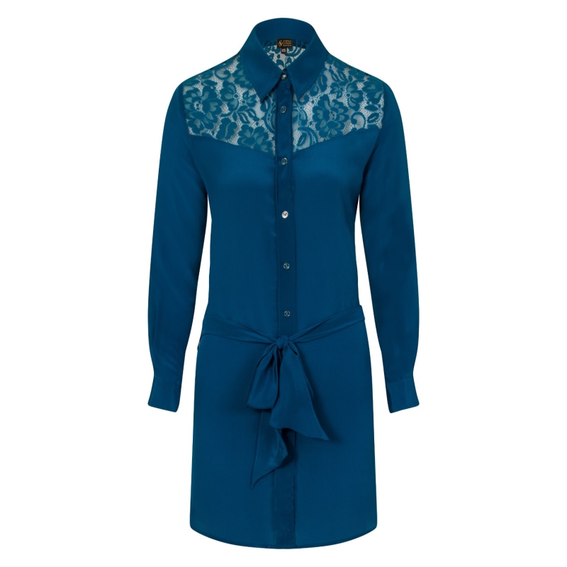 Thumbnail of Teal Classic Silk Dress image