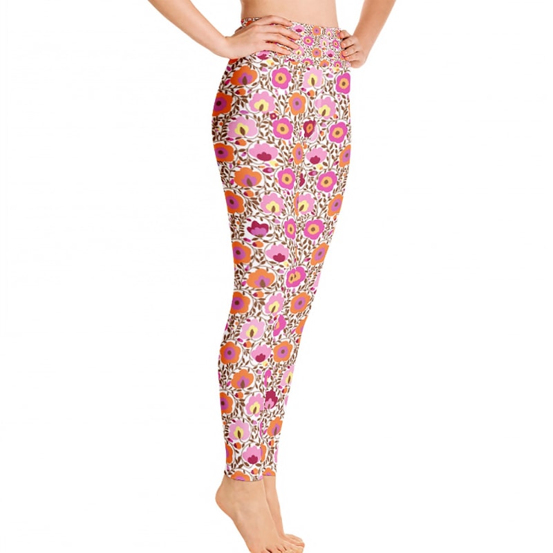 Thumbnail of High Waist Yoga Leggings In Land Of Flowers image