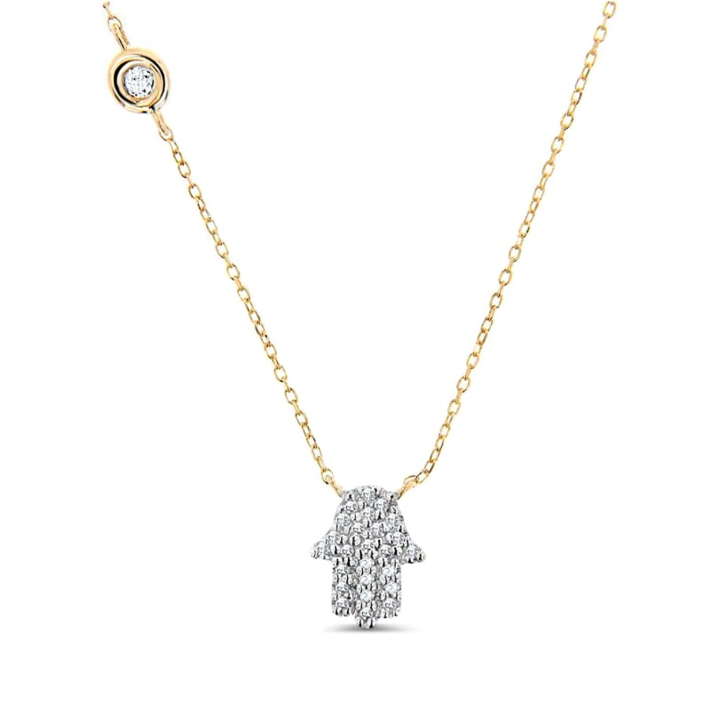 Thumbnail of Hamsa Necklace 14K Yellow Gold image