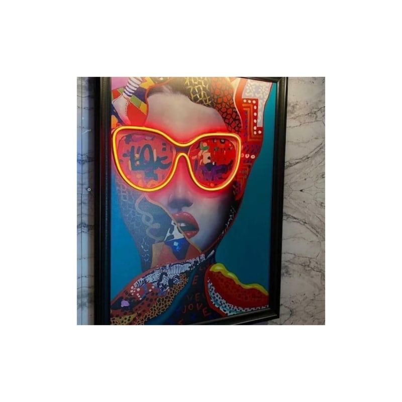 Thumbnail of Vibrant Glamour: Neon Sign Wall Art - Pop Art Woman image