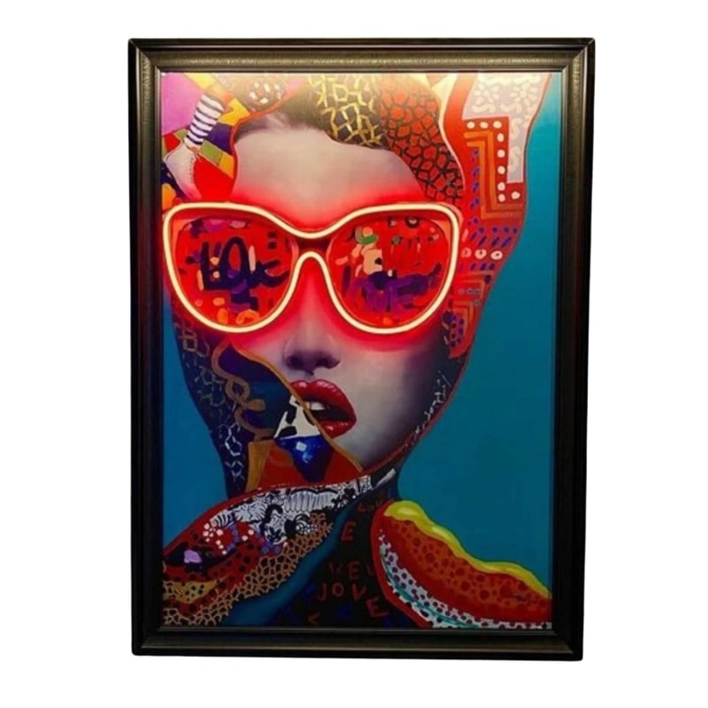 Thumbnail of Vibrant Glamour: Neon Sign Wall Art - Pop Art Woman image