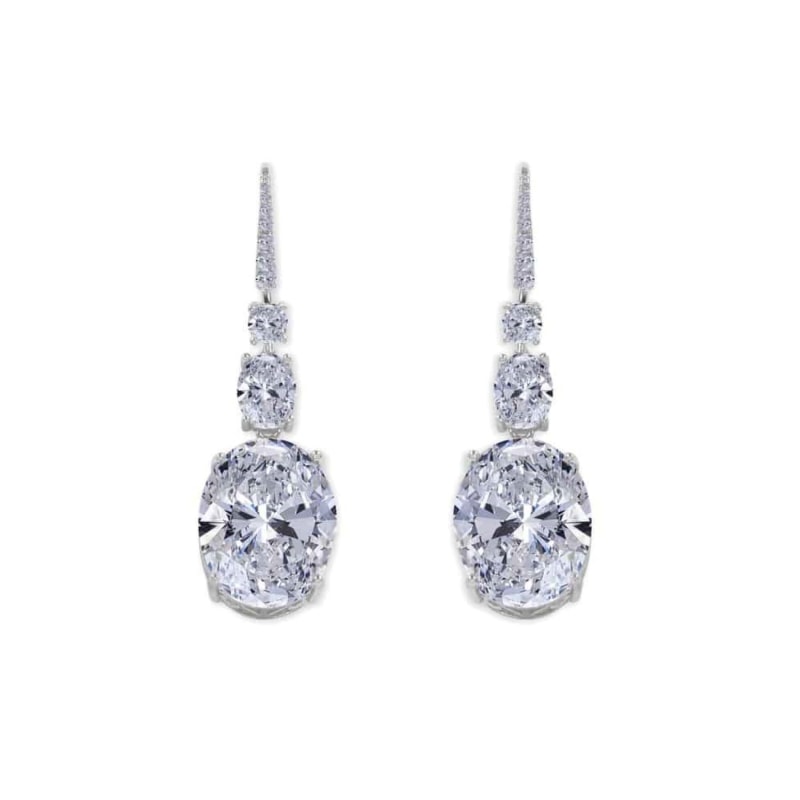 Thumbnail of Victoria Diamond White Drop Earrings image