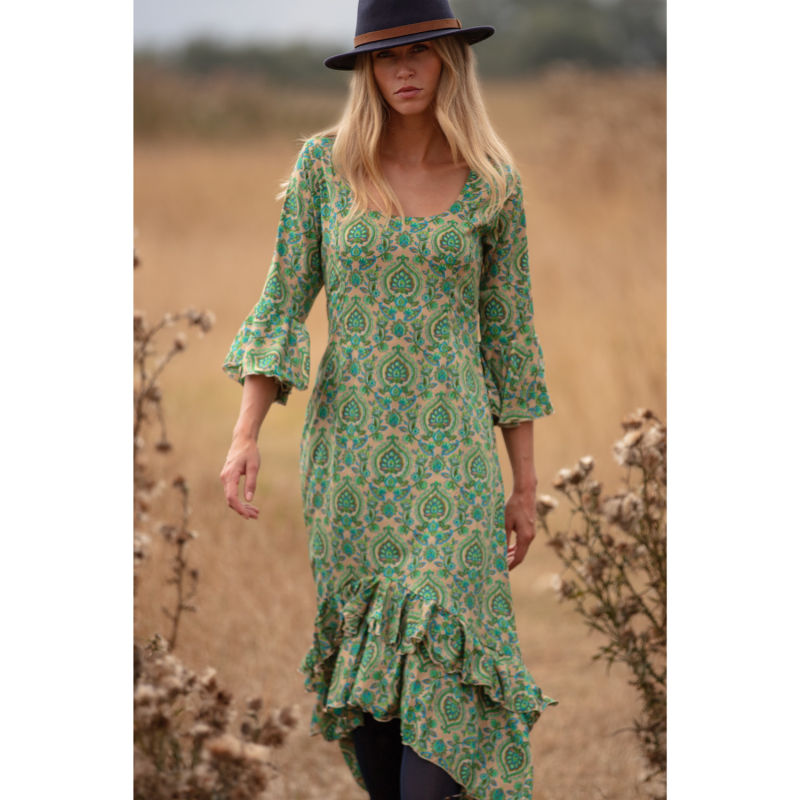 Thumbnail of Victoria Midi Dress In Green Paisley image