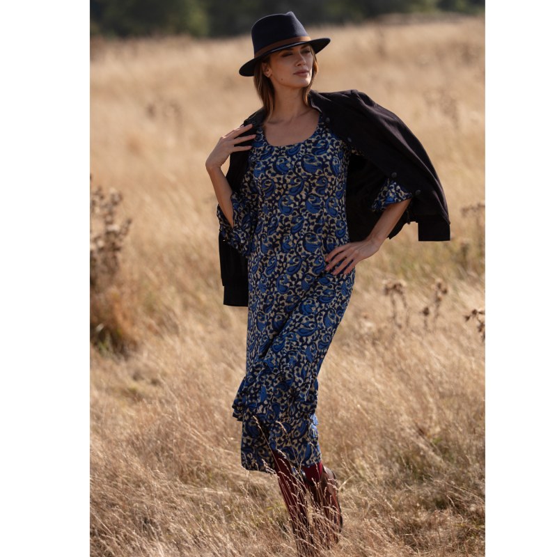 Thumbnail of Victoria Midi Dress Navy Swirl image