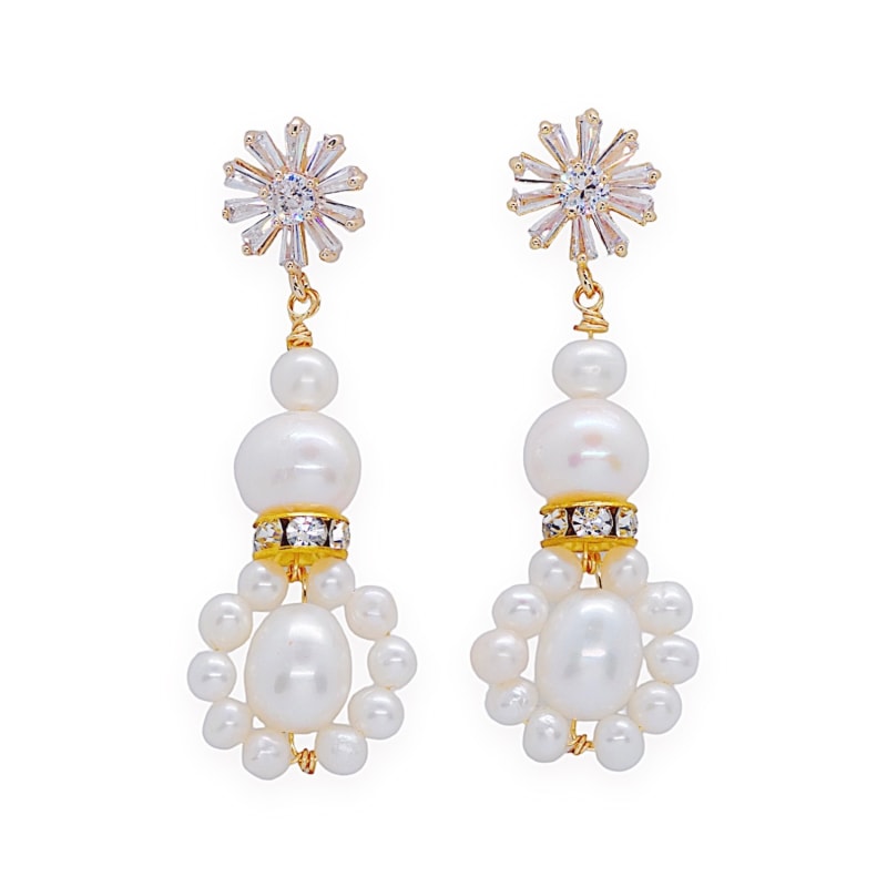Thumbnail of Victoria Sparkle Freshwater Pearl Earrings image