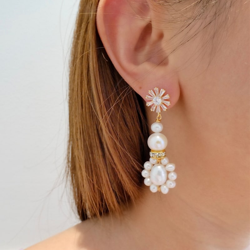 Thumbnail of Victoria Sparkle Freshwater Pearl Earrings image