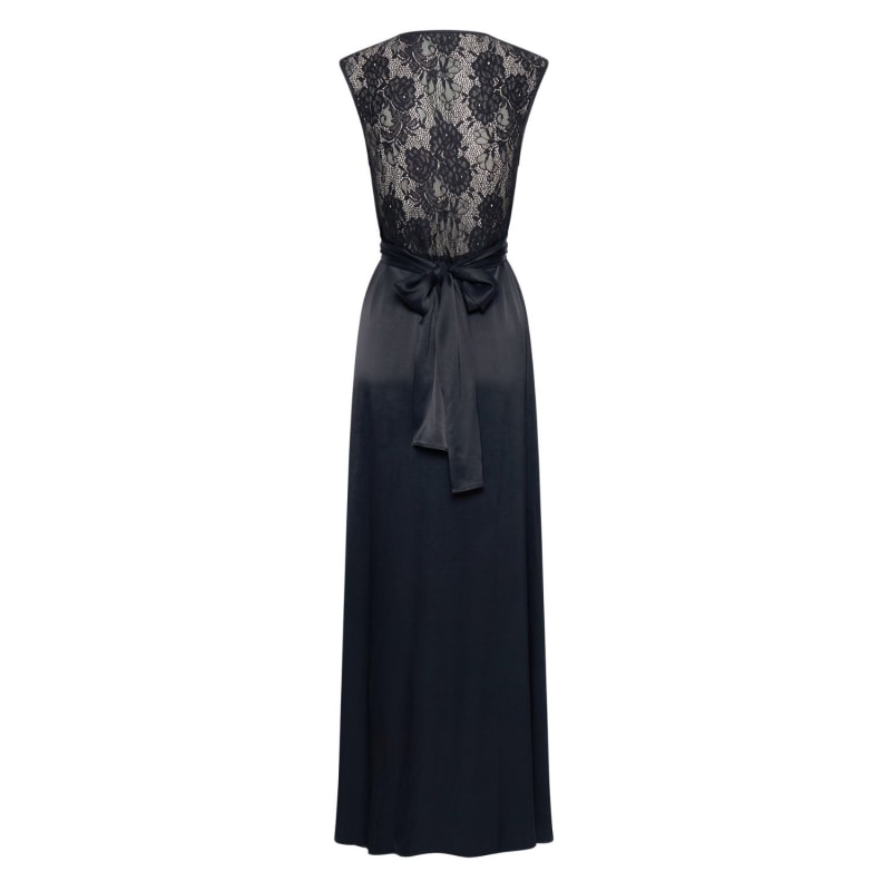 Thumbnail of Victoria Vacationing Black Full Length Gown With Lace Back image