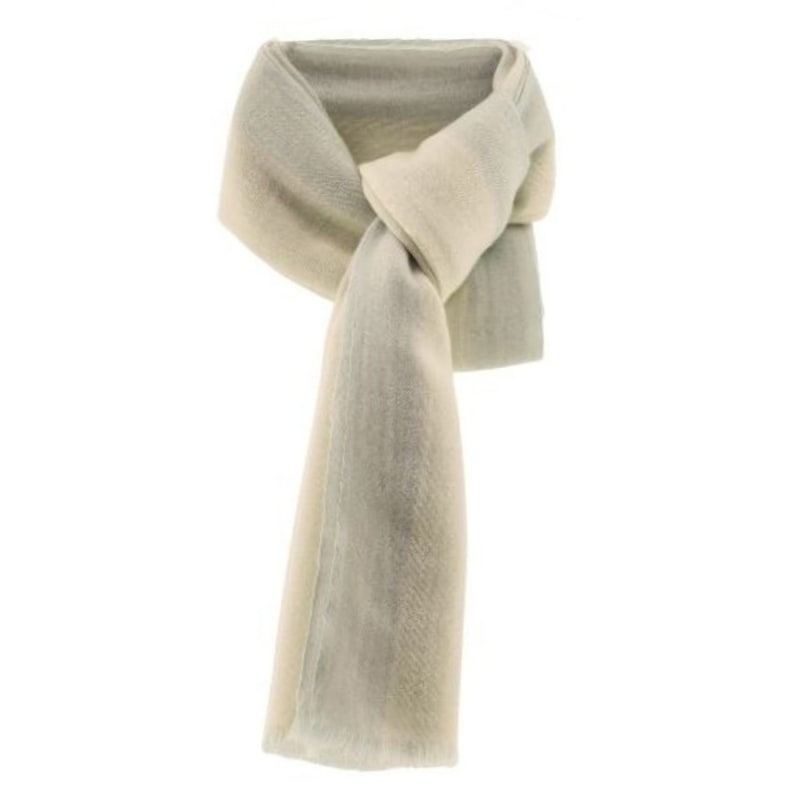 Vintage Silver Cream Cashmere Scarf In Cream Grey And Pink Unisex by Scarves by FRANCI