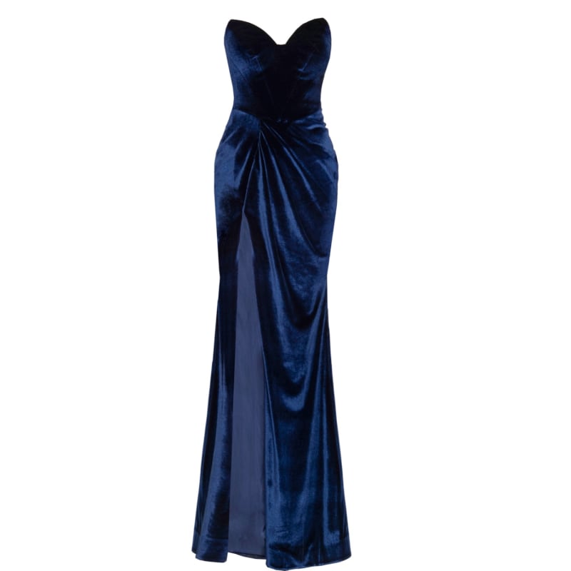 Vionett Velvet Evening Gown Navy Blue Angelika Jozefczyk Wolf