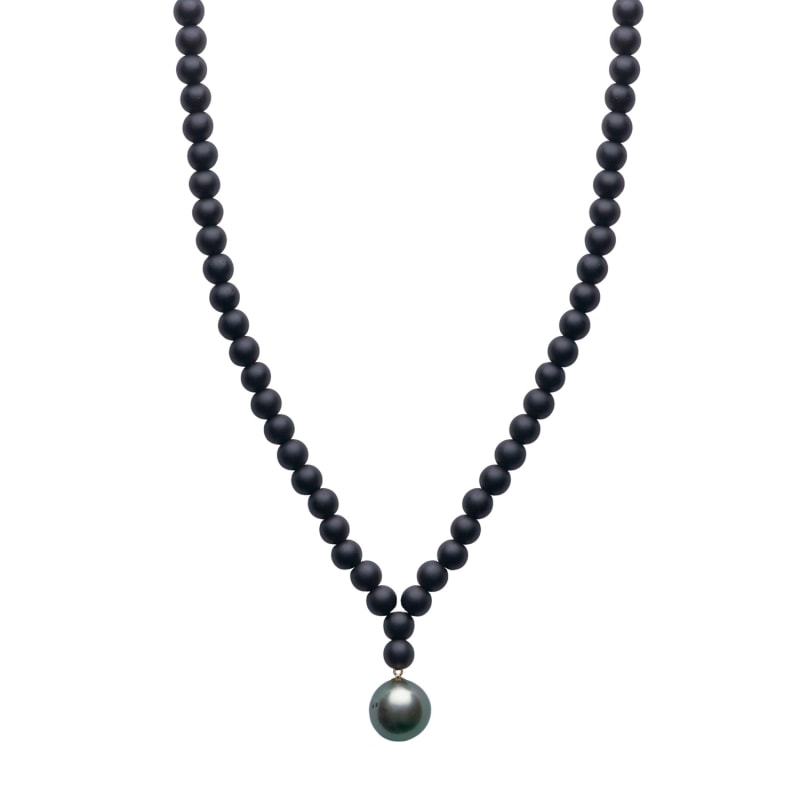 Thumbnail of ARO Men's Large Tahitian Pearl & Onyx Necklace image