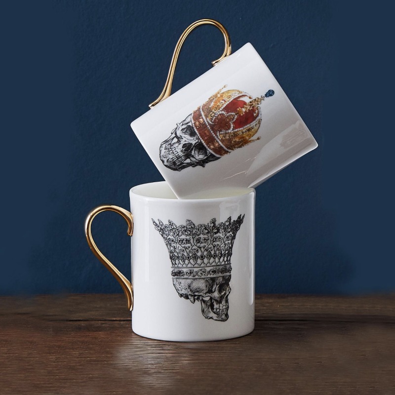 Thumbnail of Skull In Crown Set Of Two Mugs image